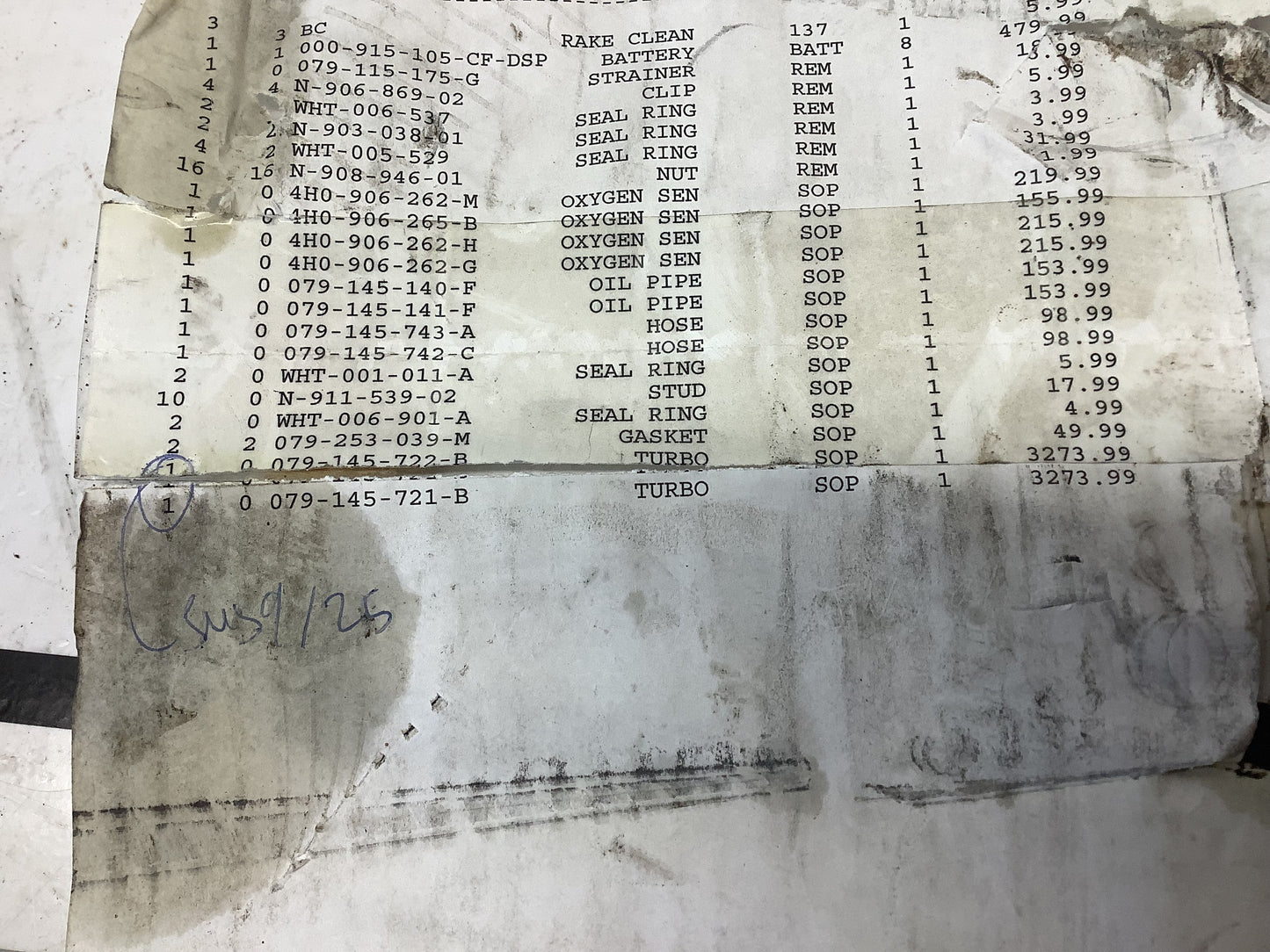 Turbocharger complete 079145721B NOS 4.0T