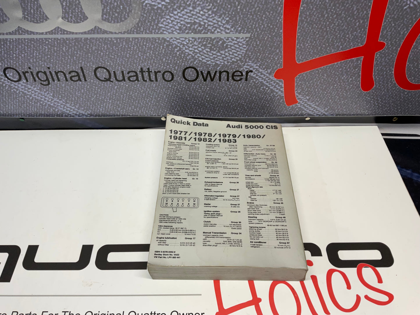 1977-83 Audi 5000 Official Robert Bentley Factory Manual