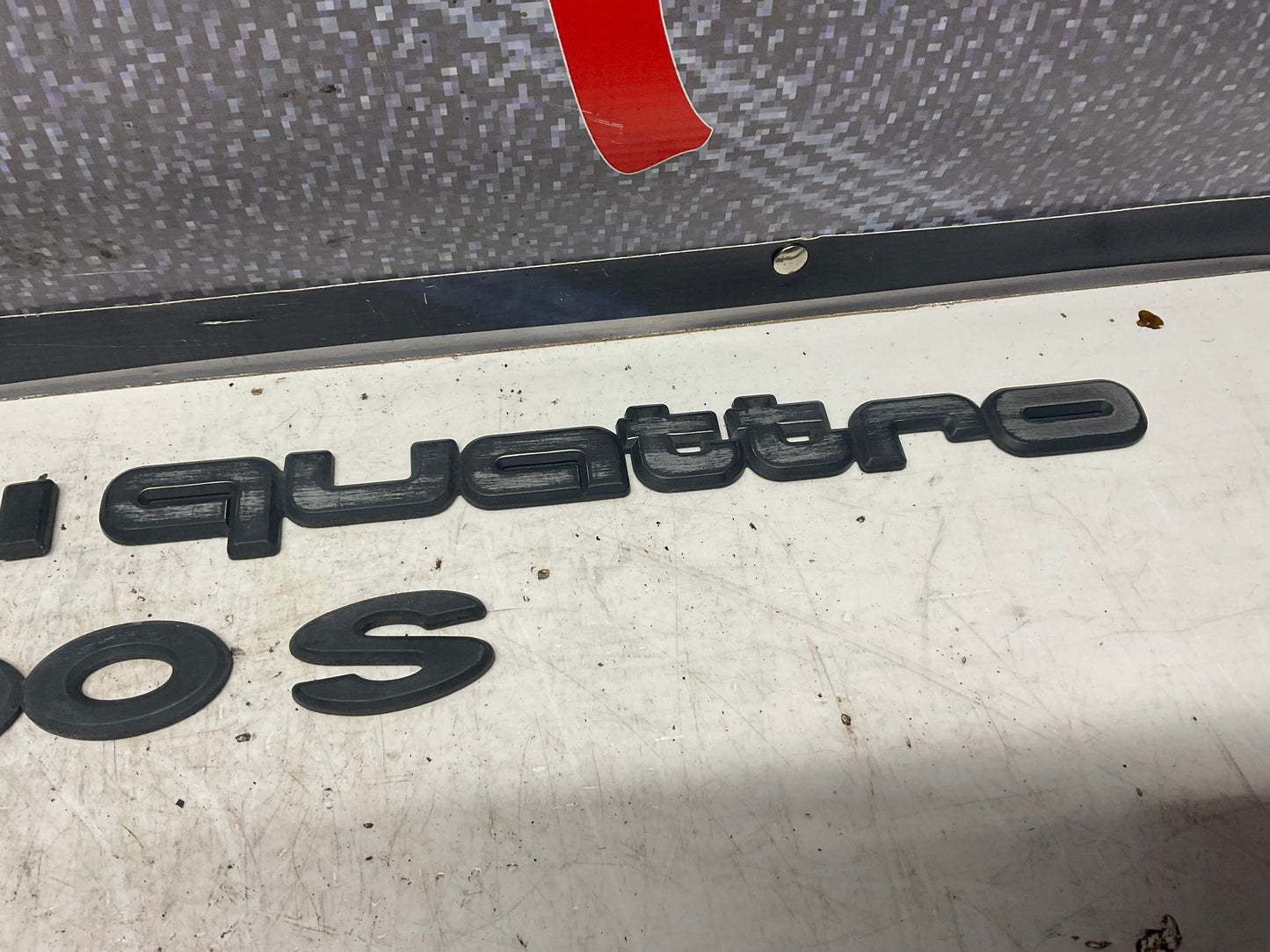 Trunk Lid Badge Set Audi 4000 S Quattro B2  Black