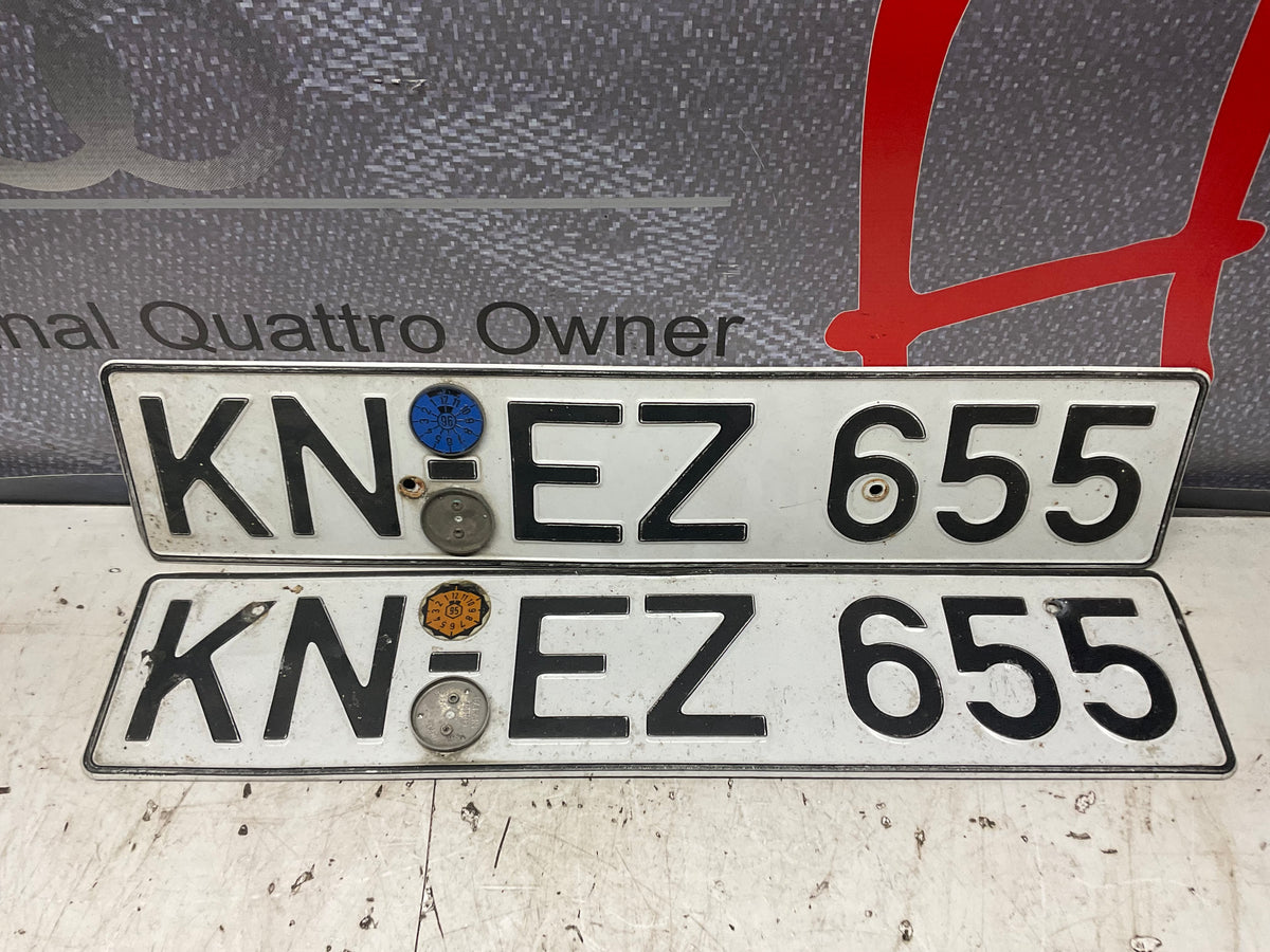 European License Plate Set 1995 Authentic