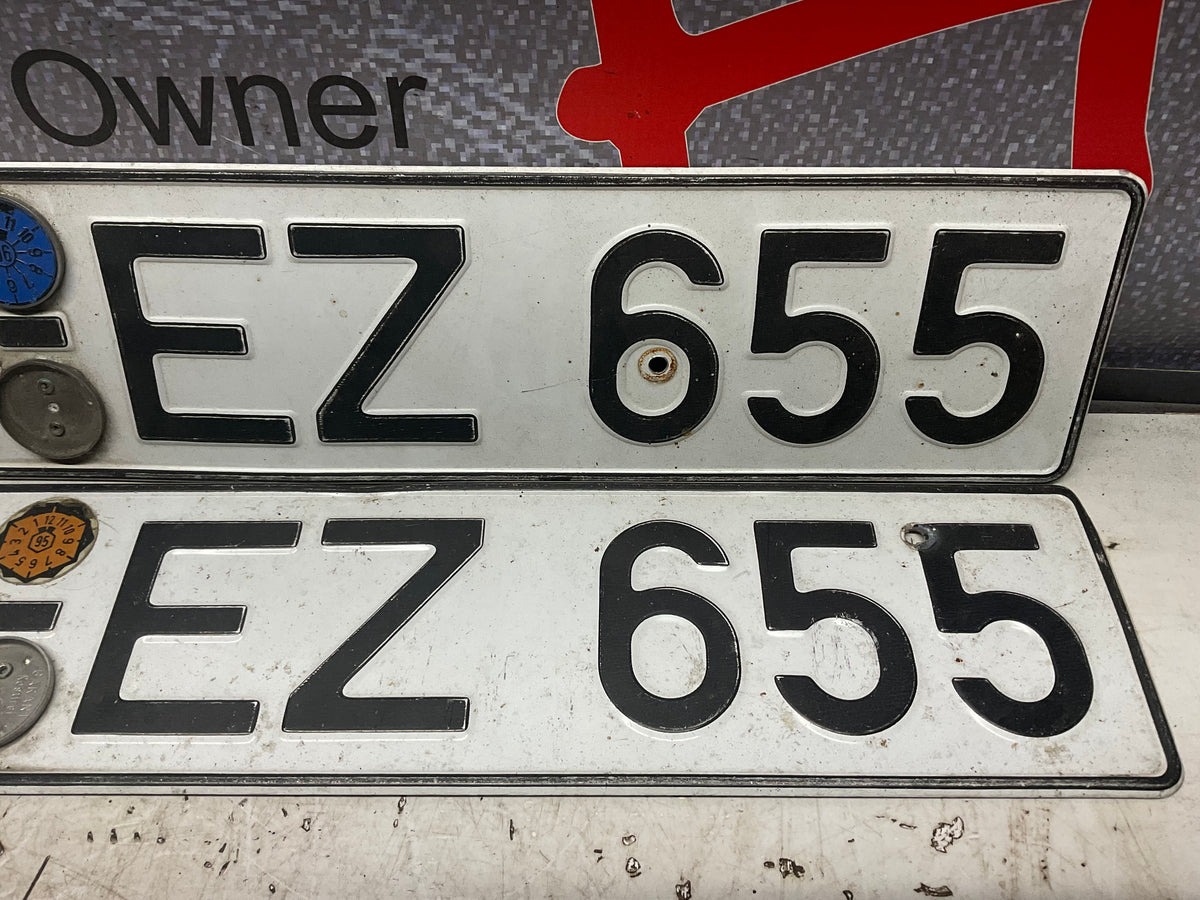 European License Plate Set 1995 Authentic
