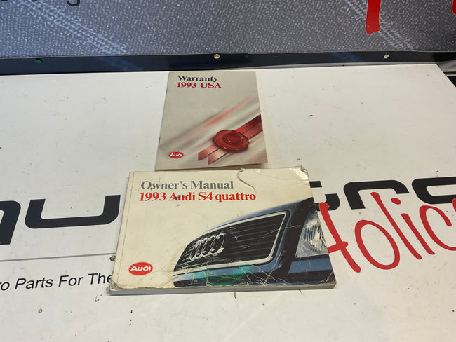 1993 Audi S4 Quattro Owners Manual. C4