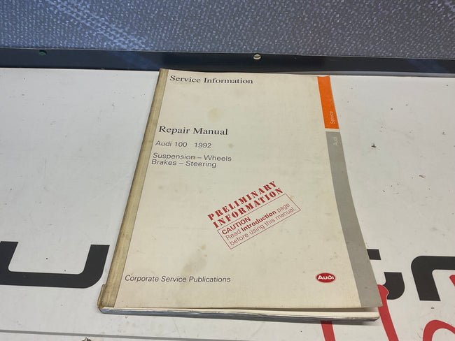 1992 Audi 100 Factory Repair Manual W42544192RM4