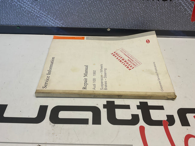 1992 Audi 100 Factory Repair Manual W42544192RM4