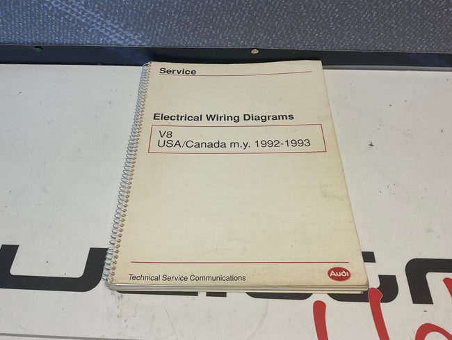 1992-93 V8 Quattro Electrical Wiring Factory Service Manual W42WDAU02