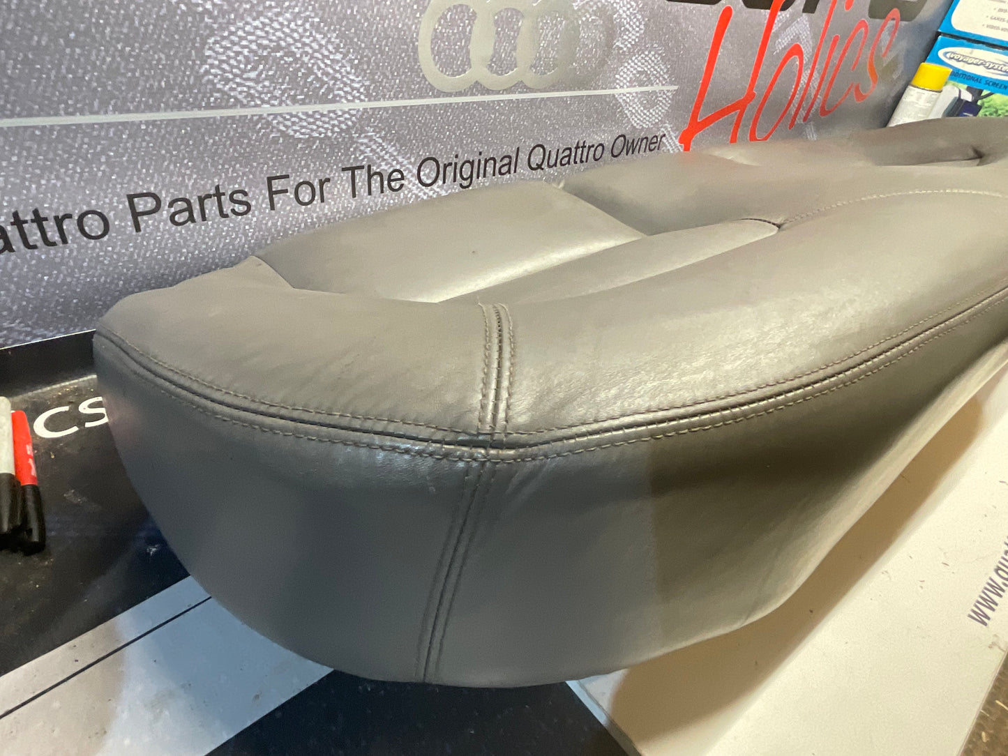 Rear Lower Seat Bottom Gray Leather 857885  B2