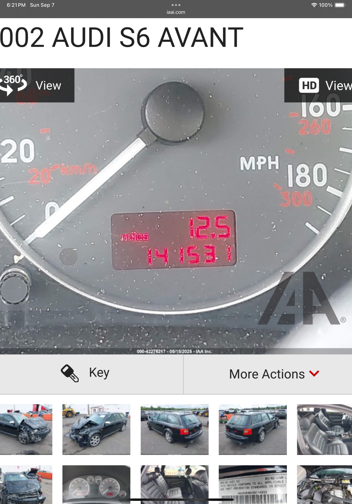 Speedometer / Gauge Cluster 4B0920983GX  C5 S6