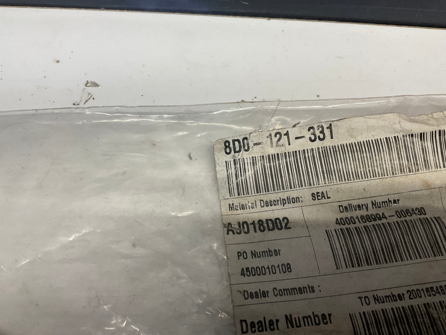 Radiator Upper Air Seal  NOS  8D0121331