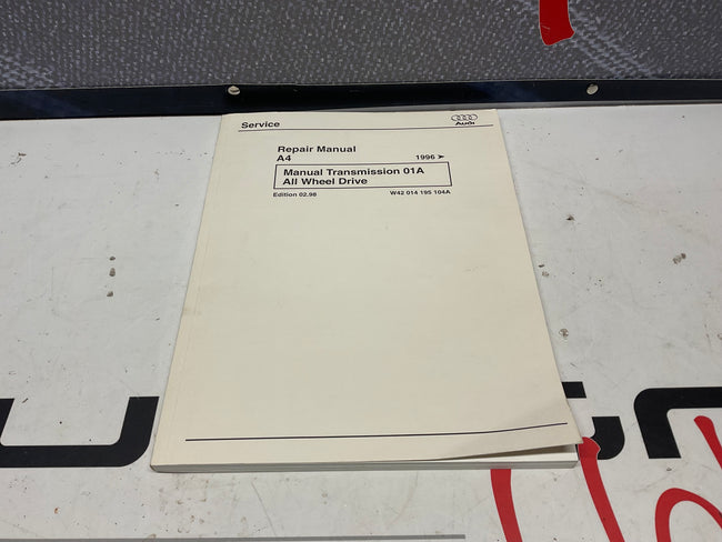 1996-99 A4 Manual Transmission 01A Quattro Repair Manual W42014195104A