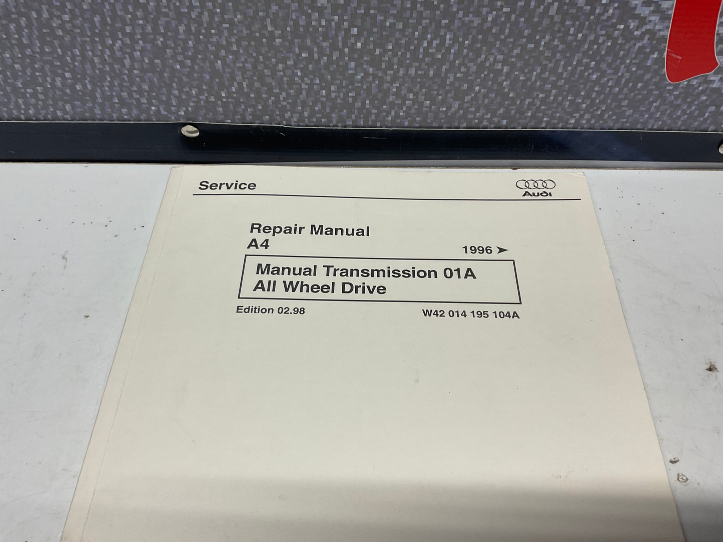 1996-99 A4 Manual Transmission 01A Quattro Repair Manual W42014195104A