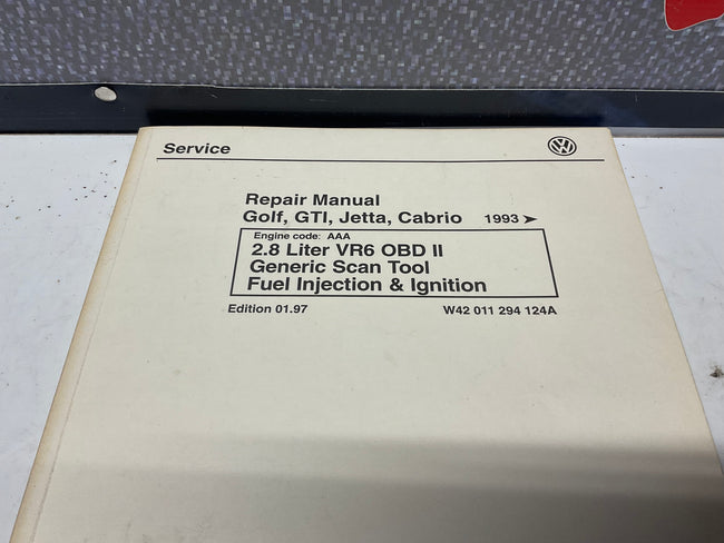 1996-99 A4 2.8L VR6 ODB II Fuel Injection & Ignition Repair Manual W42011294124A