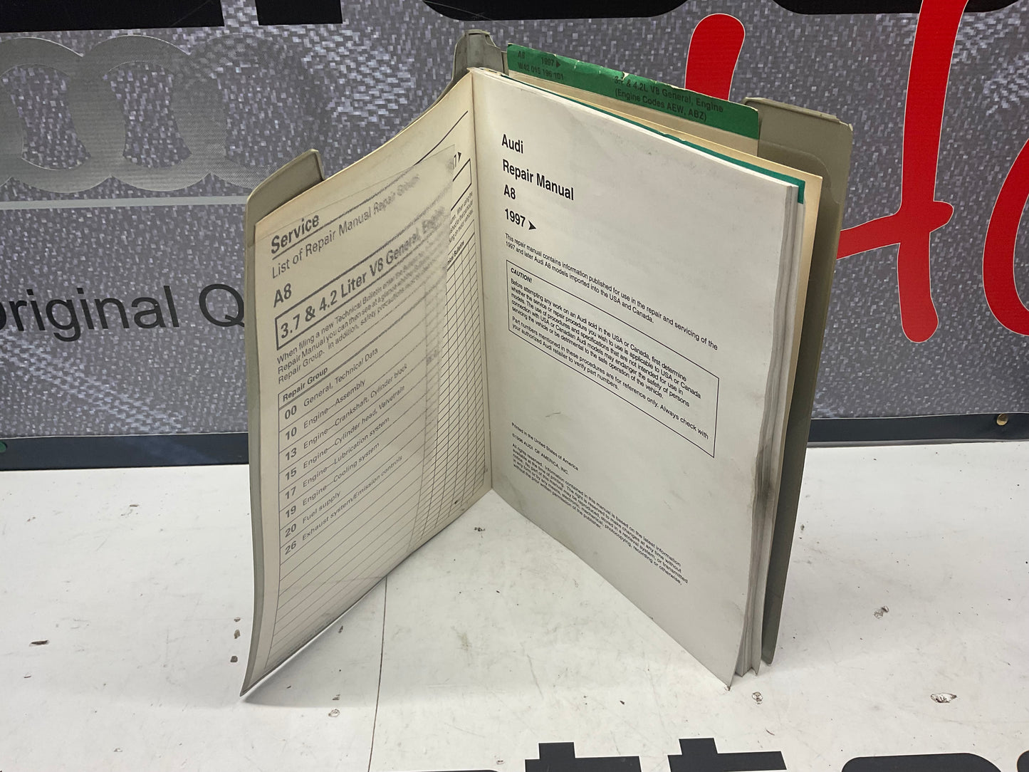 1996-01 A8 ABZ AEW V8 Engine Repair Manual W42015196101