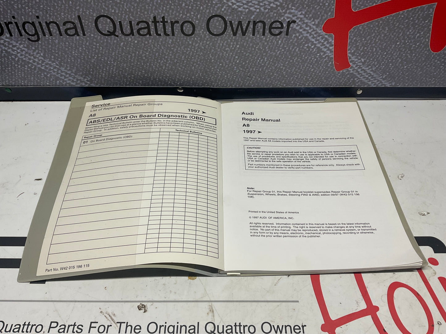 1997-2000 A8 ABS/EDL/ASR OBD Repair Manual W42015196115 D2
