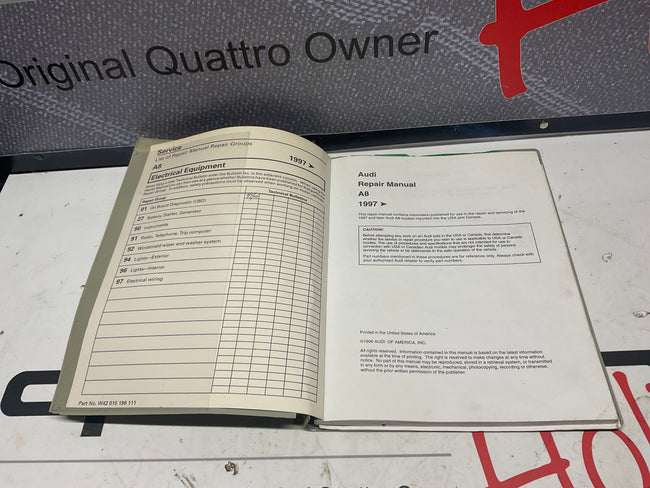 1997-2000 A8 Electrical Equipment Repair Manual W42015196111  D2