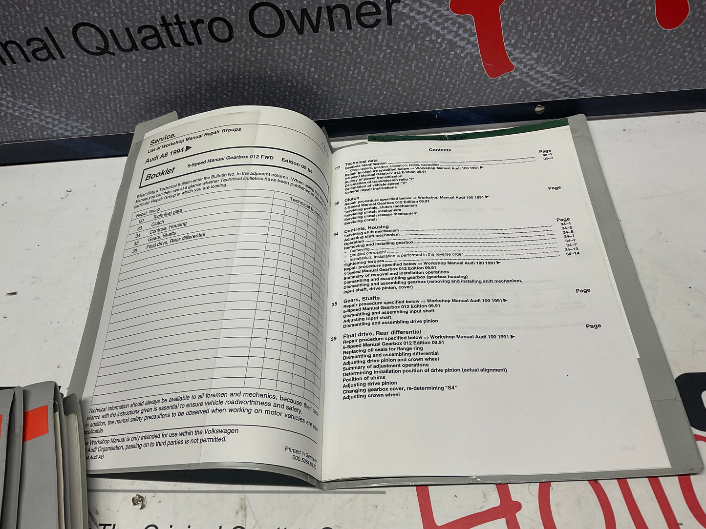1994-2000 A8 Factory Audi 6 Volume Set Workshop Manuals 53697999  D2