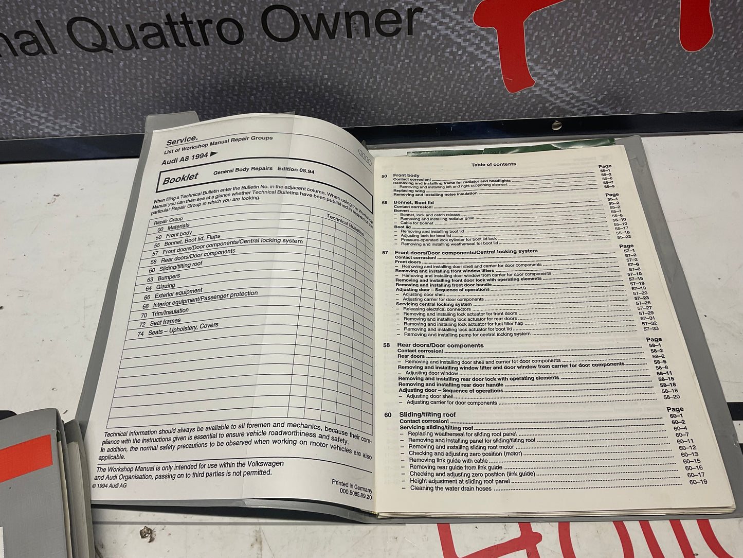 1994-2000 A8 Factory Audi 6 Volume Set Workshop Manuals 53697999  D2