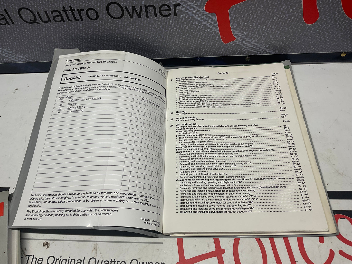 1994-2000 A8 Factory Audi 6 Volume Set Workshop Manuals 53697999  D2