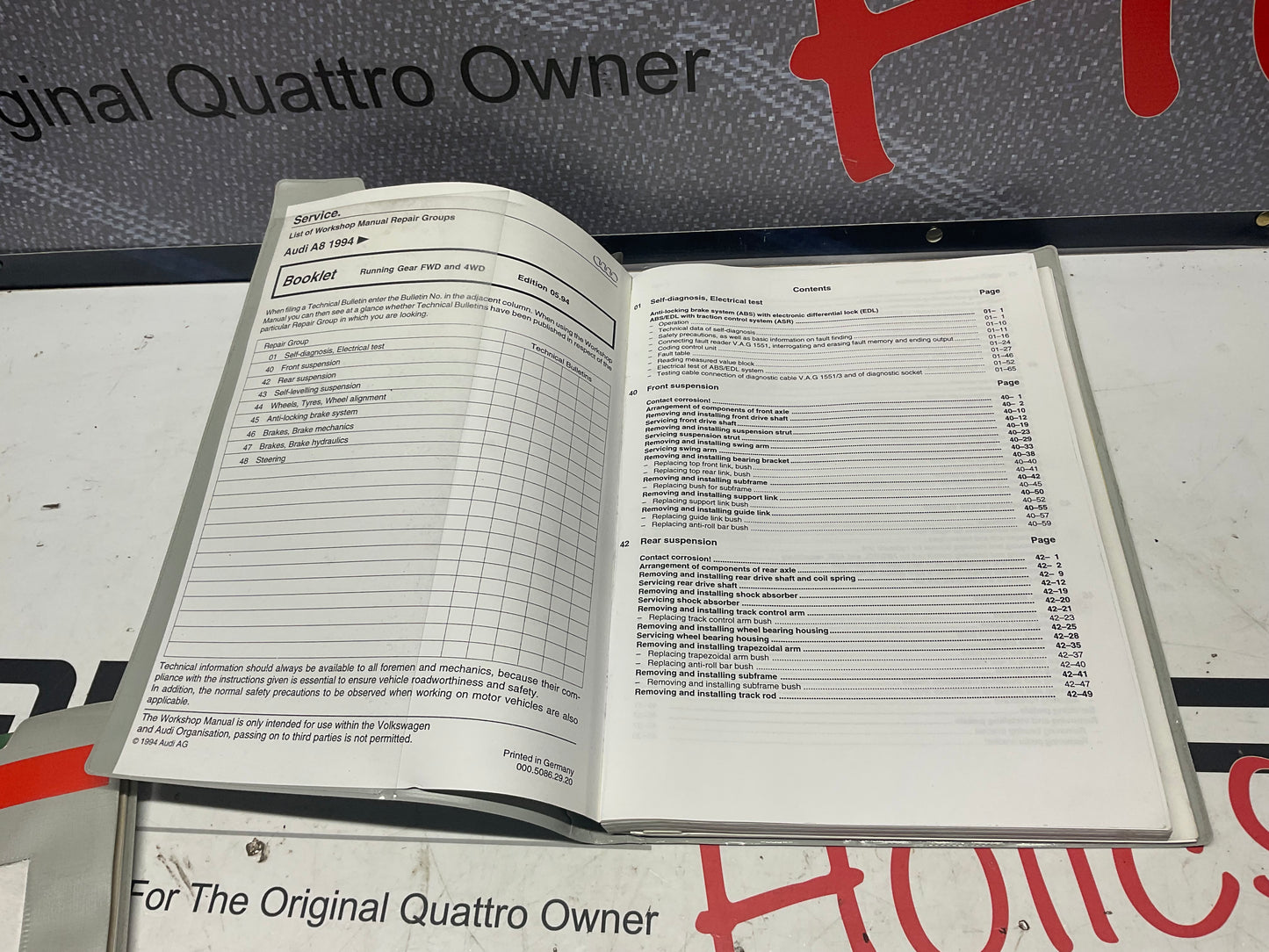 1994-2000 A8 Factory Audi 6 Volume Set Workshop Manuals 53697999  D2