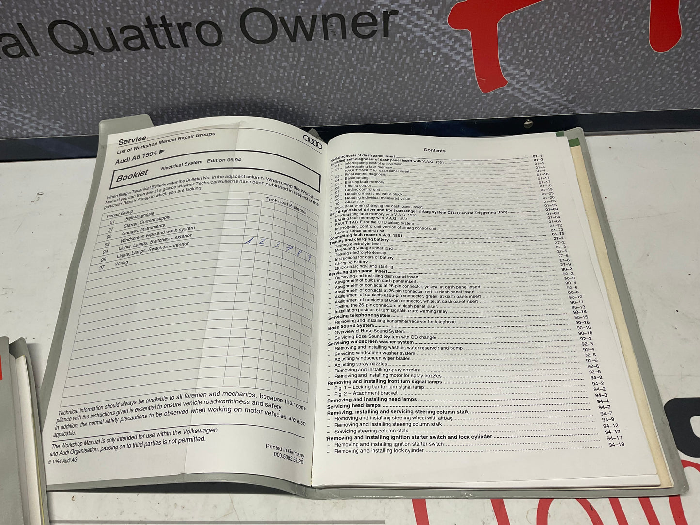 1994-2000 A8 Factory Audi 6 Volume Set Workshop Manuals 53697999  D2