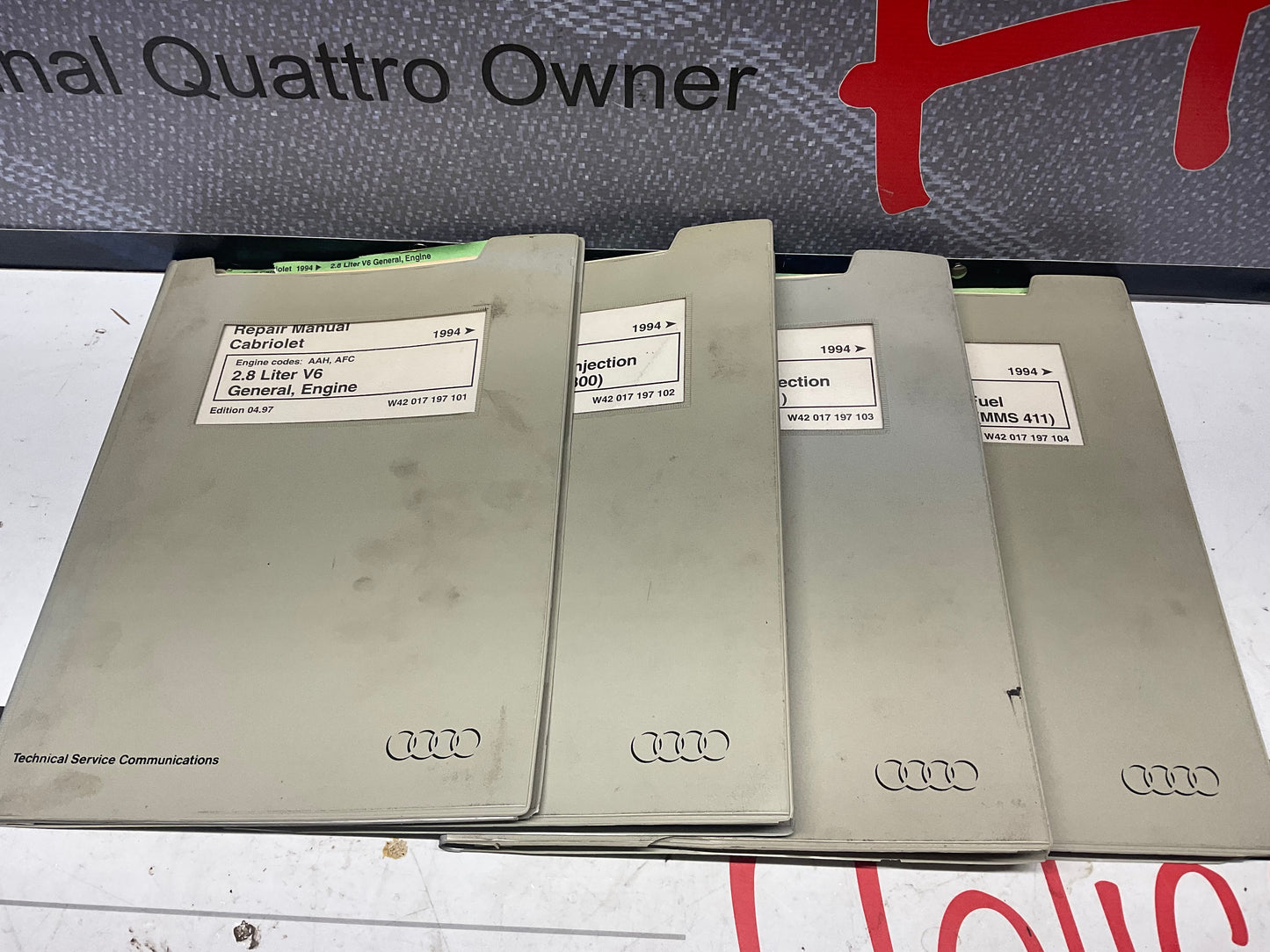 1994-98 Cabriolet Factory Audi 8 Volume Set Repair Manuals W42017197101-110  B4