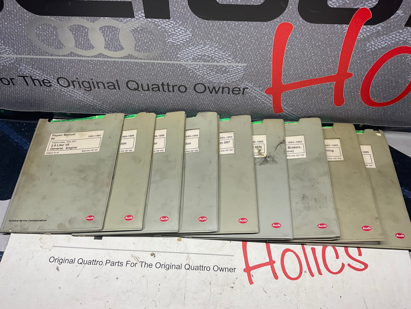 1993-95 Audi 90 Factory 9 Volume Set Repair Manuals W42016197101-113  B4