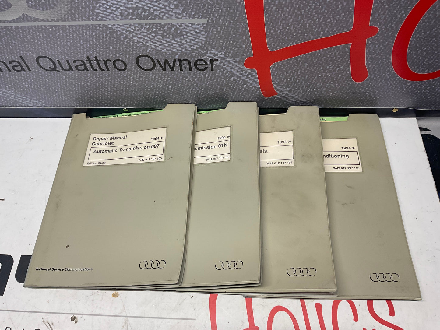 1994-98 Cabriolet Factory Audi 8 Volume Set Repair Manuals W42017197101-110  B4