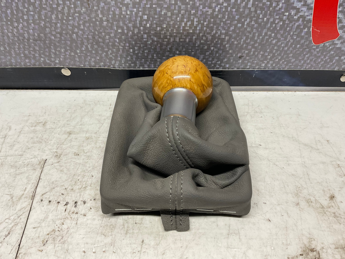 Shifter Leather Boot/Frame/Knob 6 Speed Gray NOS  4F0863267B  C5