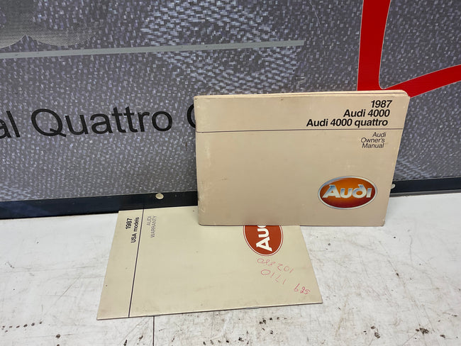 1987 Audi 4000/4000 Quattro Owners Manual B2