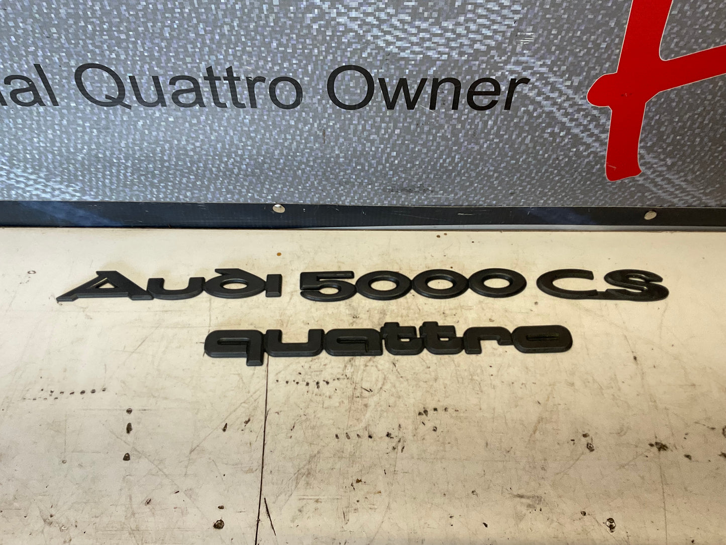 Trunk Lid Badge Set Audi 5000 CS Quattro C3  Black