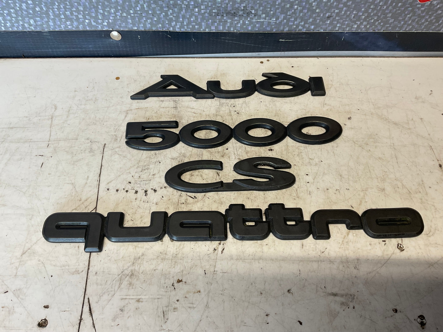 Trunk Lid Badge Set Audi 5000 CS Quattro C3  Black
