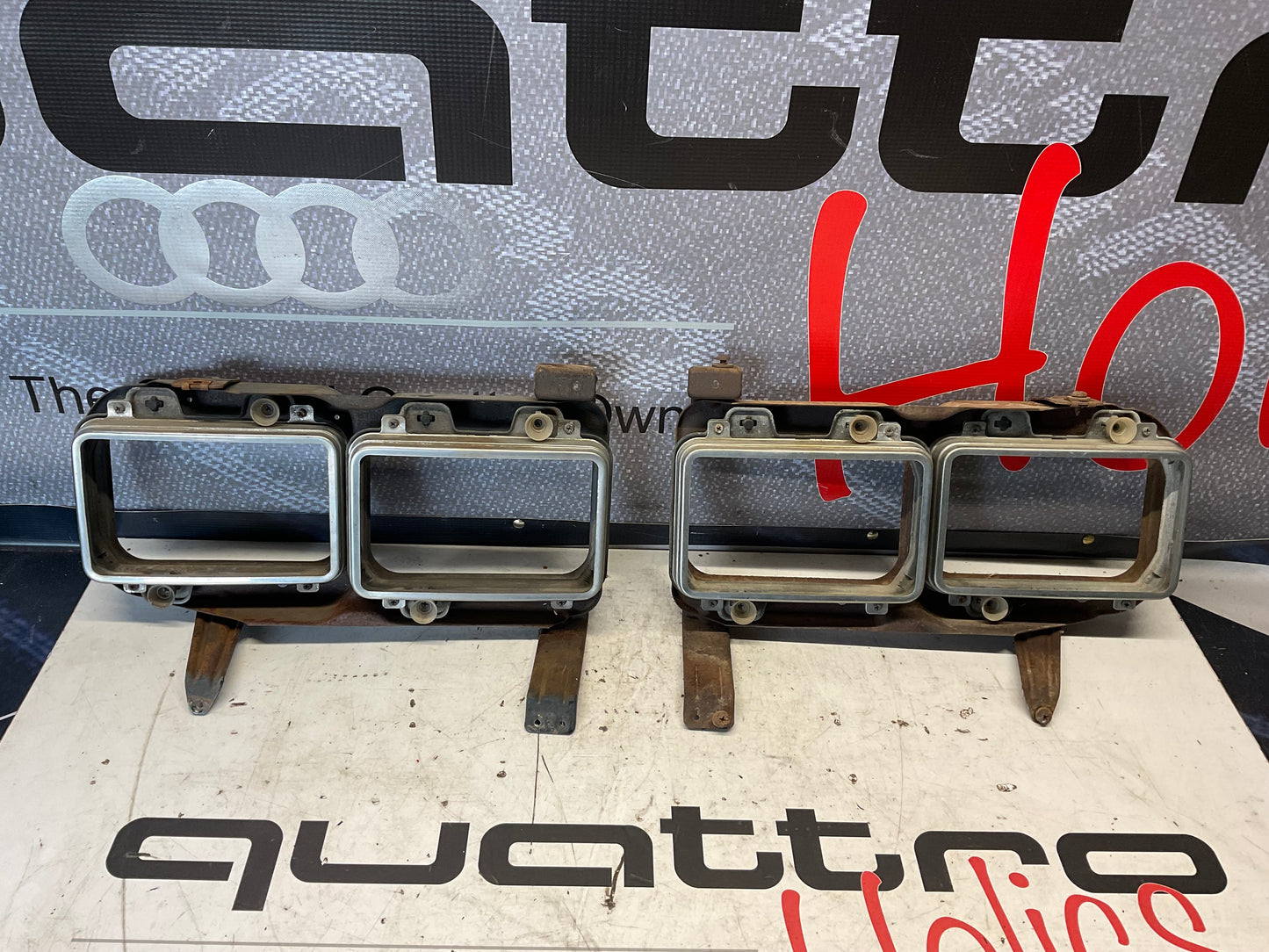 Early Quad Headlight Bracket Pair B2  4000 URQ Coupe
