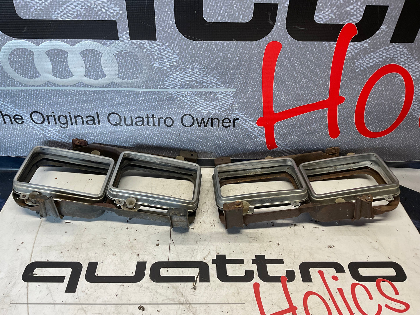 Early Quad Headlight Bracket Pair B2  4000 URQ Coupe