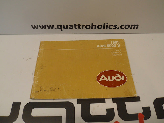 1985 Audi 5000 S Owners Manual