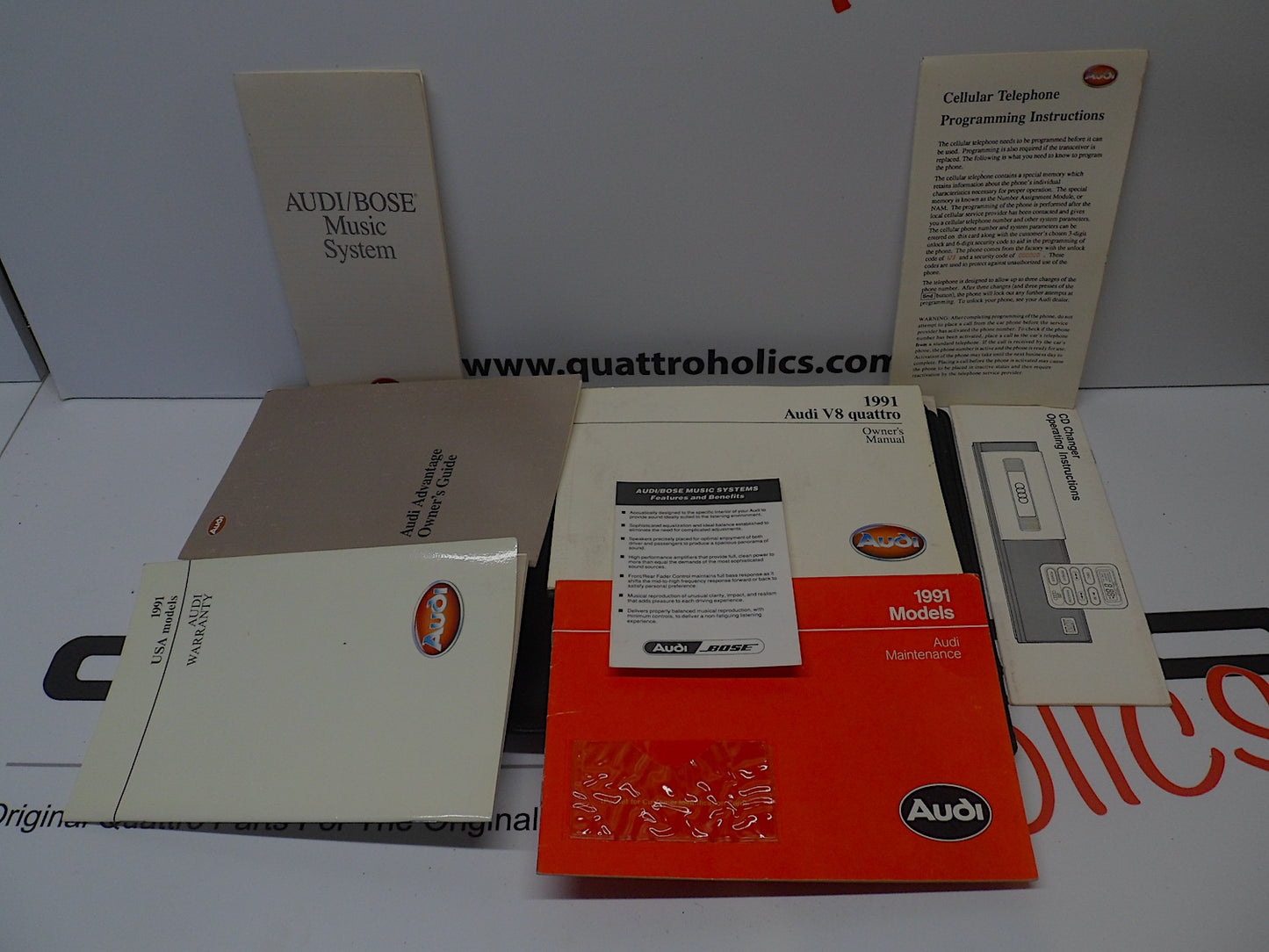 1991 V8 Quattro Owners Manual Kit